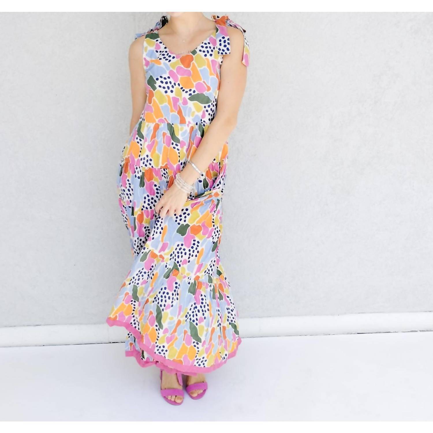 New Thml Mixed Print Maxi Dress In Multi Color